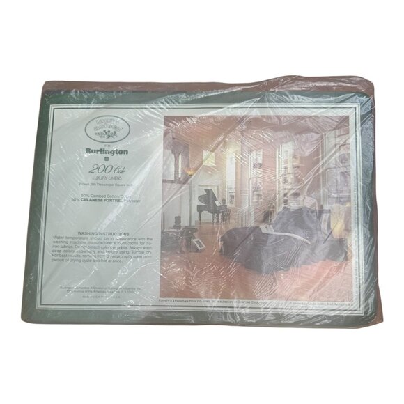 Vtg Laura Ashley For Burlington 200 Thread Ct Navy & Cream Full Sheet Set 3 pc - Picture 6 of 10